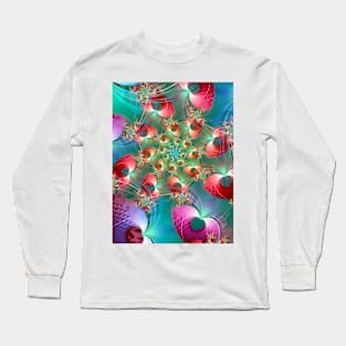 Fractal Hearts Design Long Sleeve T-Shirt